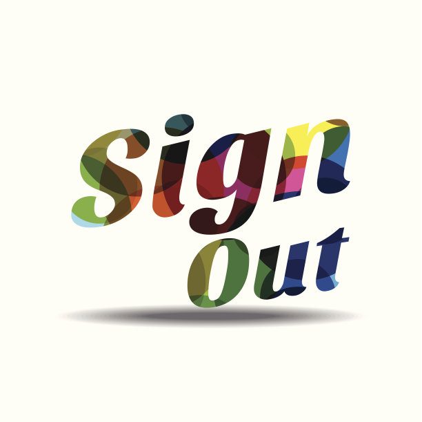 签名退出彩色矢量图标设计图片下载