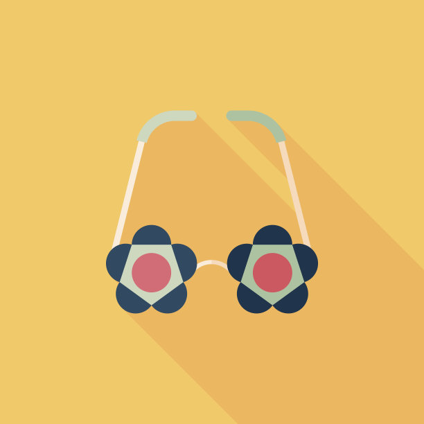 长阴影扁平风花朵眼镜图标图片下载