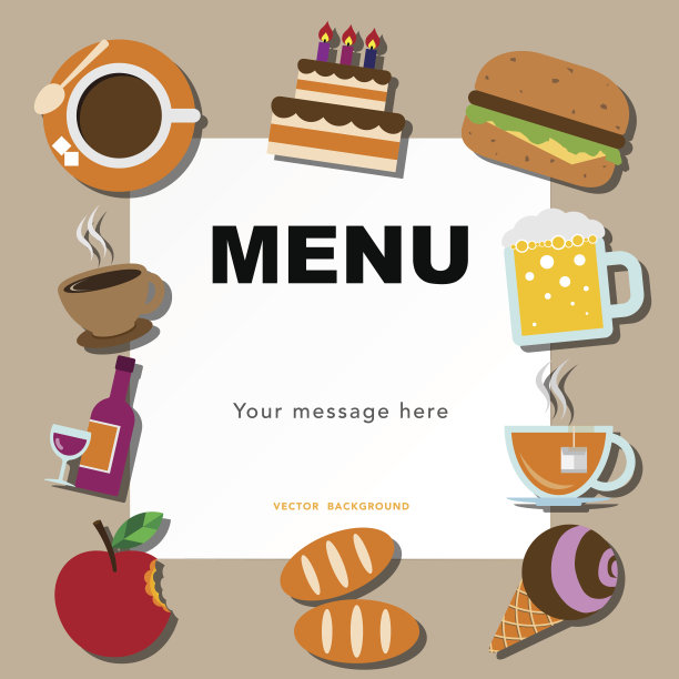 纸笔记和食物图标设置。图片下载