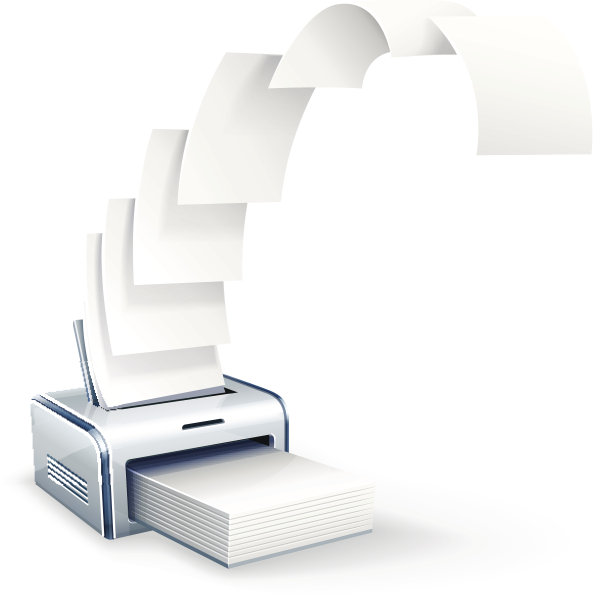 打印机打印拷贝到白纸矢量图标eps10插图图片下载