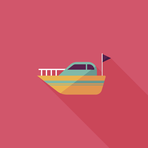 游艇平面图标与长影子图片下载