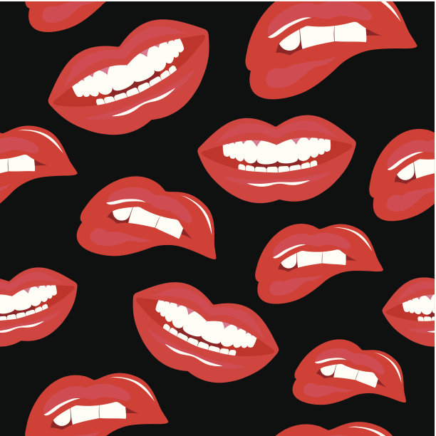 嘴唇无缝模式图片下载