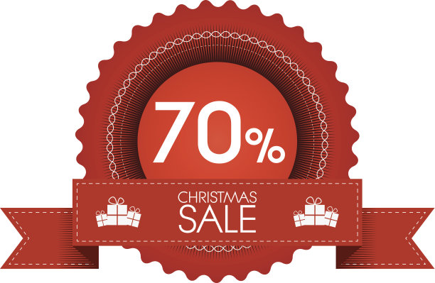 带丝带的圣诞促销徽章。Eps10矢量插图。图片下载