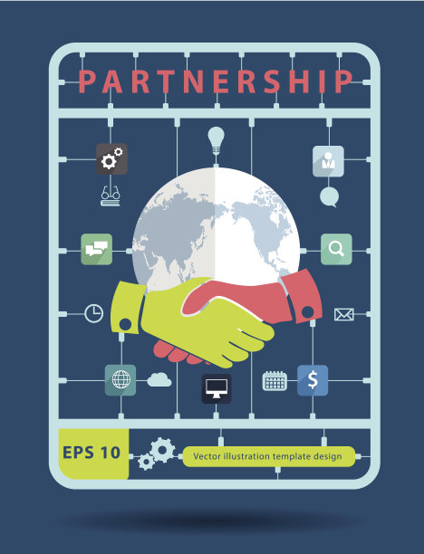 合作理念与商业图标的概念图片下载