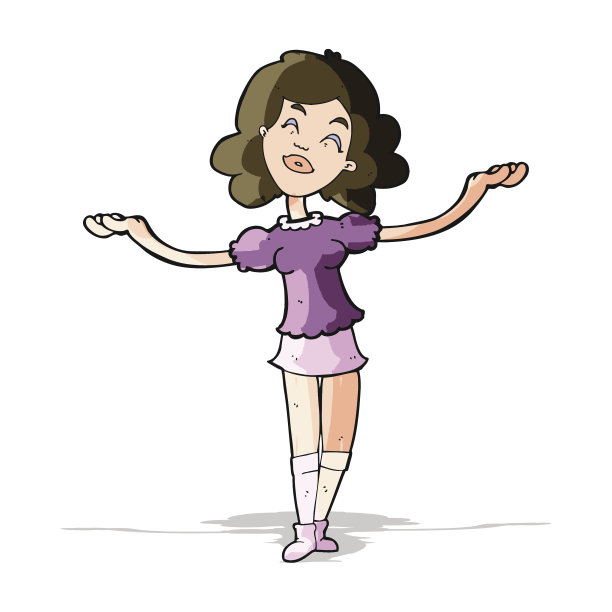 卡通女性接受表扬图片下载