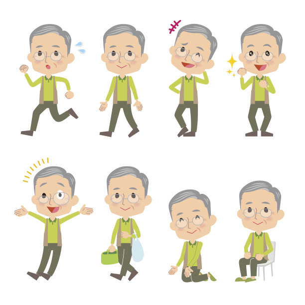 おじいさん全身動作_1图片下载