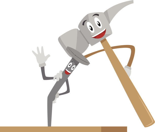 卡通锤子和钉子图片下载