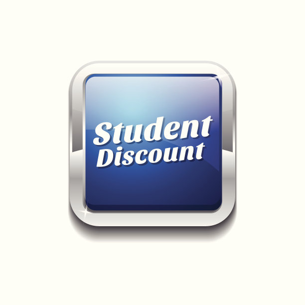 学生折扣蓝色矢量图标按钮图片下载