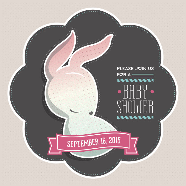 婴儿派对邀请函图片下载