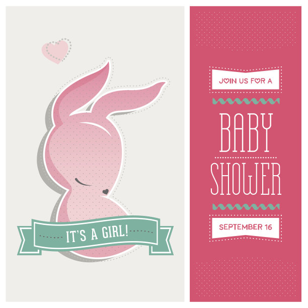 婴儿派对邀请函图片下载