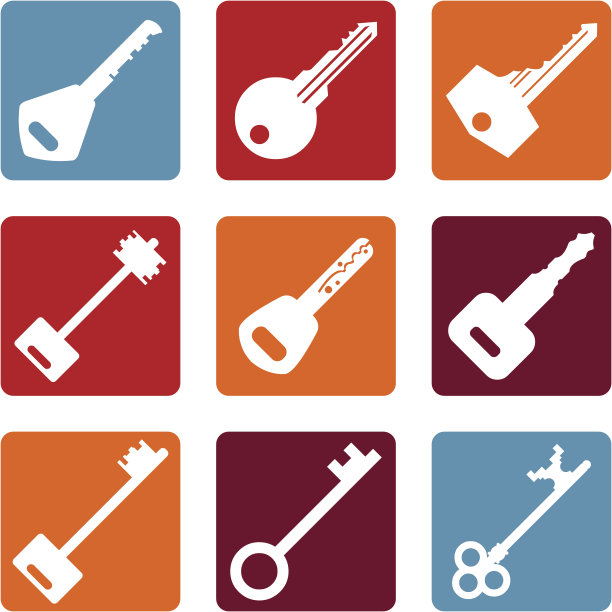 矢量键图标集。图片下载