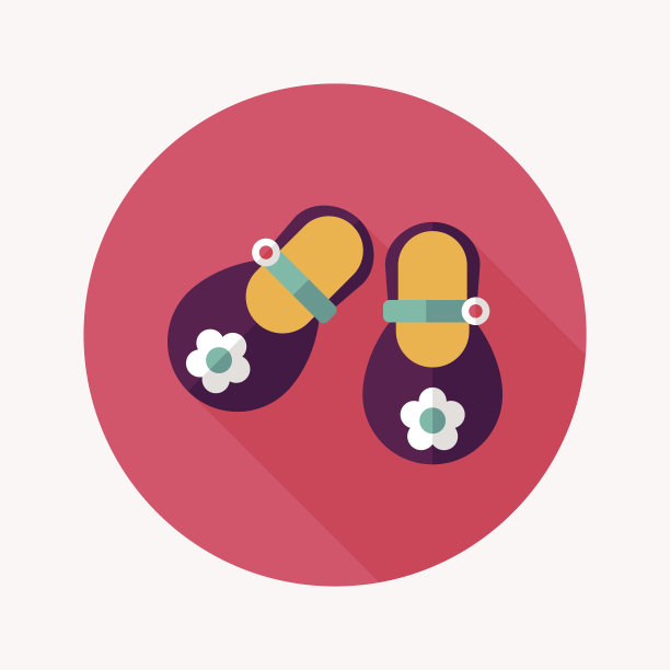 婴儿鞋平与长影子图标图片下载