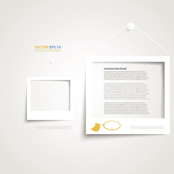 矢量白色框架在墙上图片下载