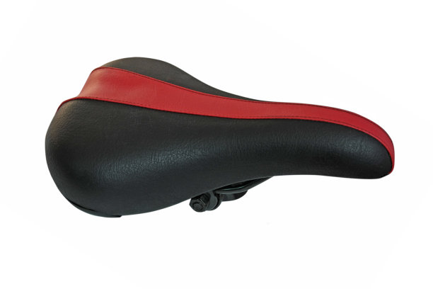 皮革自行车座位隔离在白色图片下载