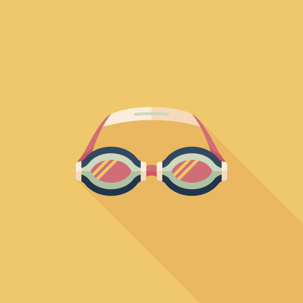 泳镜与长影子的图标，eps10图片下载