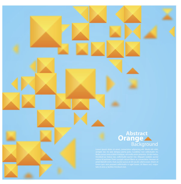 蓝色背景上的抽象橙色正方形图片下载