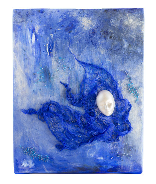 用珠子和织物绘制的抽象画图片下载