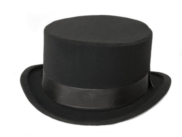 黑色盛装舞步筒与白色隔离图片下载