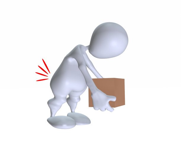 3d男子举起一个沉重的箱子不正确图片下载