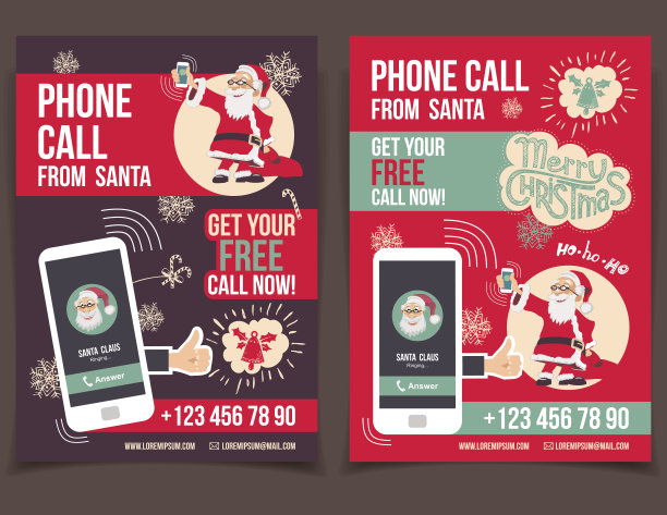 圣诞老人传单设计公司的电话图片下载