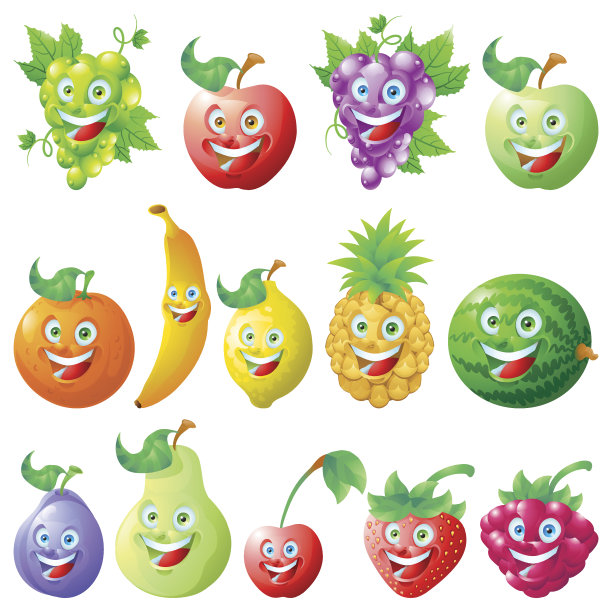 水果图标卡通人物集图片下载