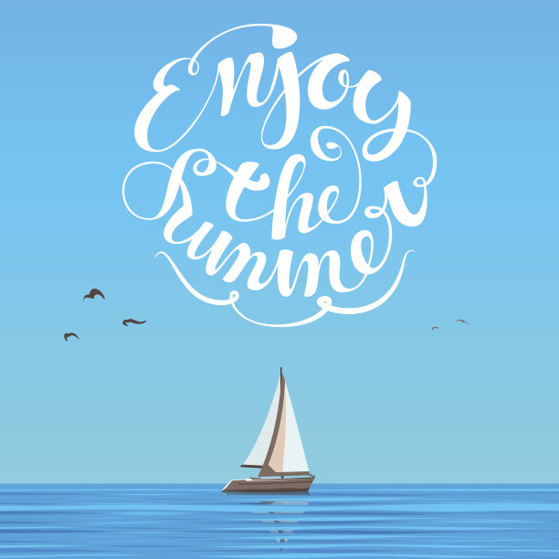 地平线上的船素材图片