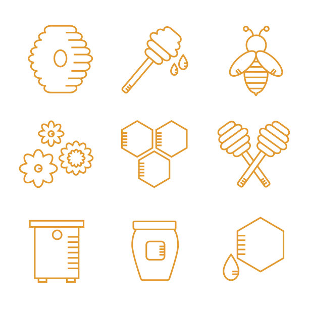 养蜂孤立的图标在白色的背景。图片下载