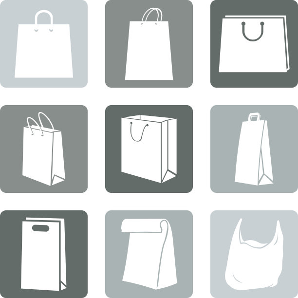 购物袋图标向量集图片下载