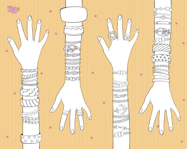 时尚手镯和戒指图片下载