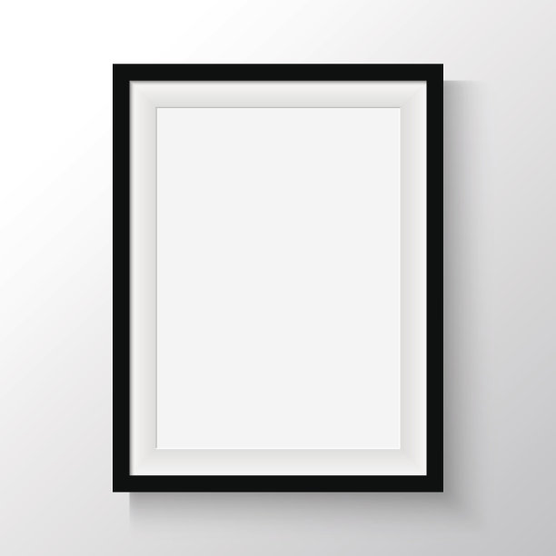 黑色的画框或挂在墙上的照片。图片下载