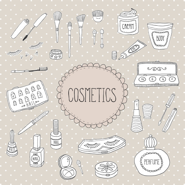 美容化妆品涂鸦图标图片下载