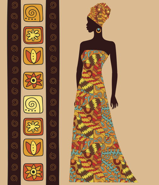 一个美丽的非洲女人的剪影图片下载