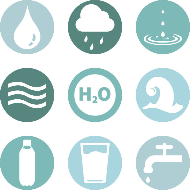 矢量集的水图标图片下载