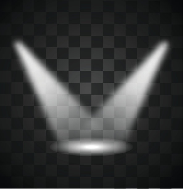聚光灯在透明背景矢量插图图片下载