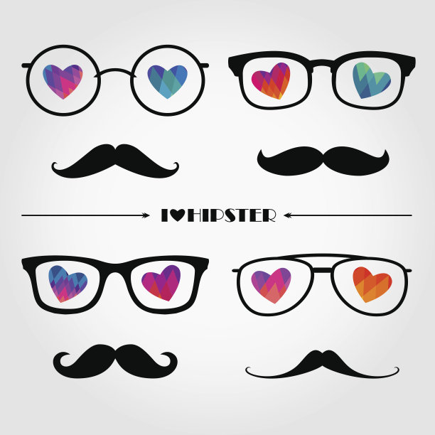 一套时髦的眼镜和小胡子图片下载