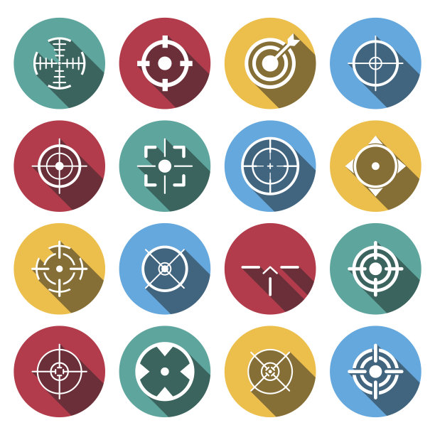 平阴影十字瞄准图标设置。图片下载