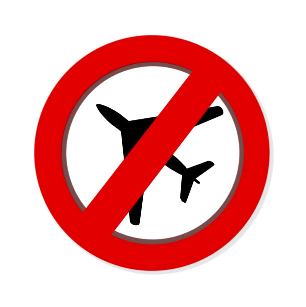 白色背景上的红色禁止飞行标志图片下载