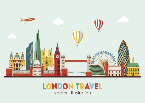 伦敦天际线抽象。矢量图图片下载