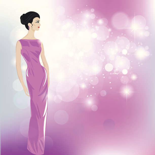 穿着晚礼服的女人-插图图片下载