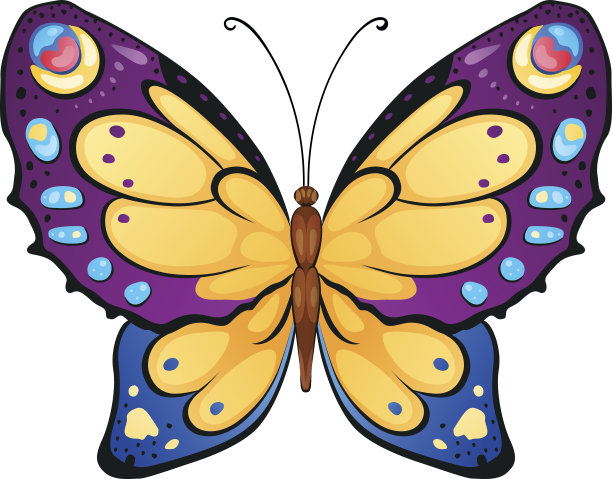 五彩缤纷的蝴蝶向量图片下载