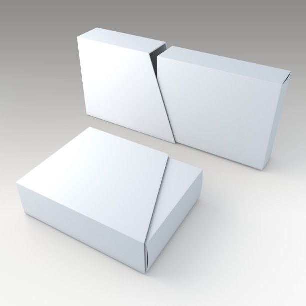 空白箱与空白滑块梯形盖隔离素材图片