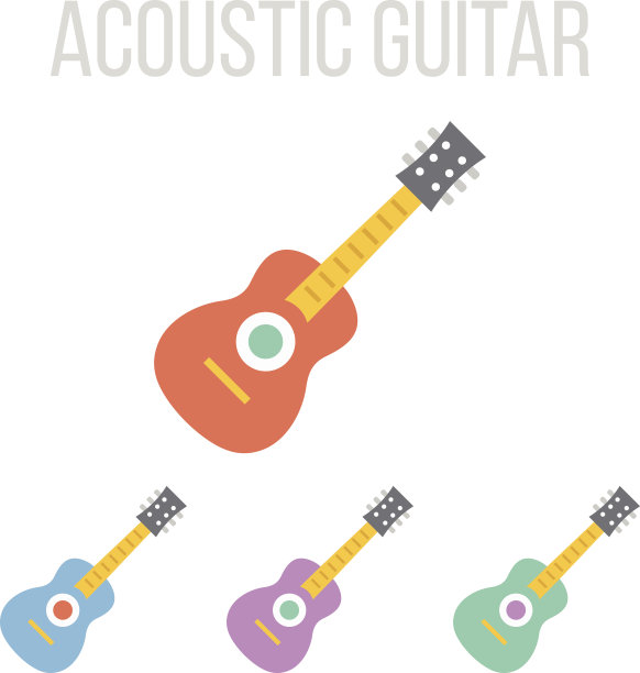 矢量原声吉他图标图片下载