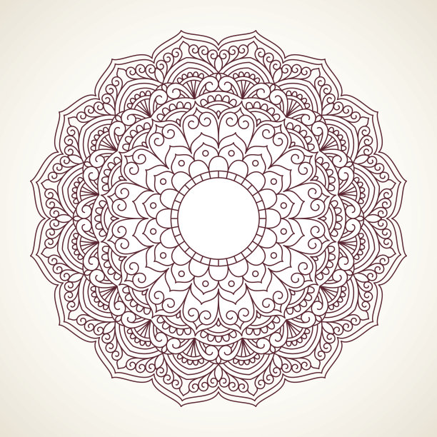 装饰性的圆形花边图案图片下载