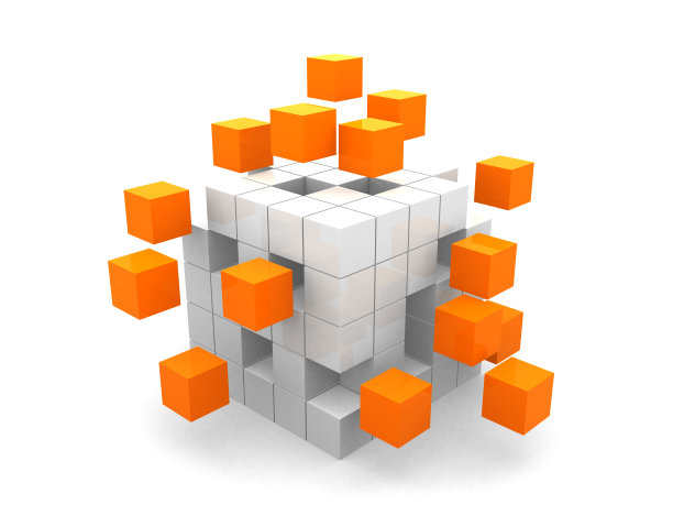 绿色立方体的团队经营理念图片下载