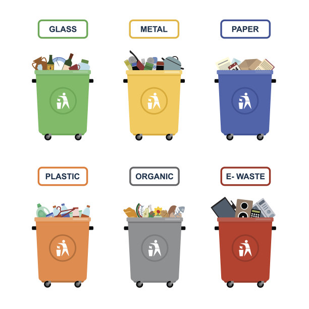 垃圾桶孤立在白色背景上图片下载