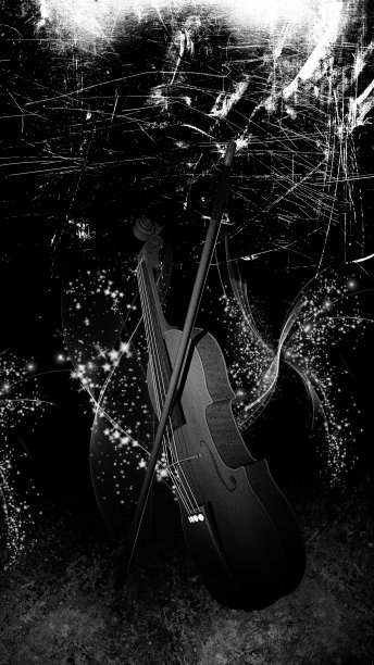 垃圾摇滚背景下的小提琴图片下载