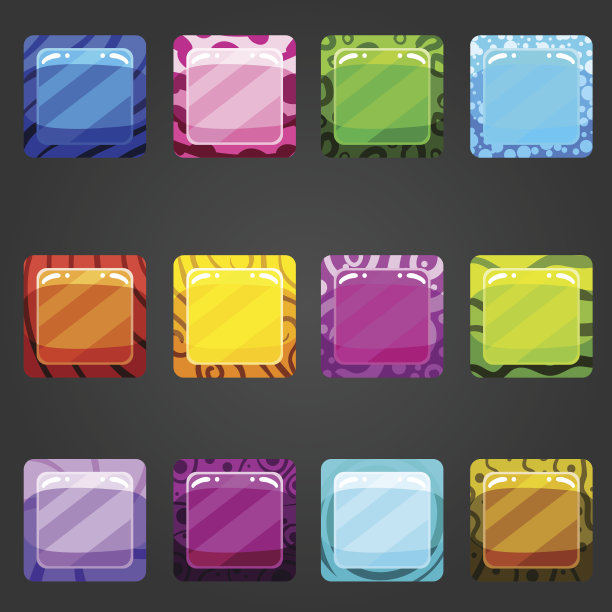 闪亮的平方按钮图片下载