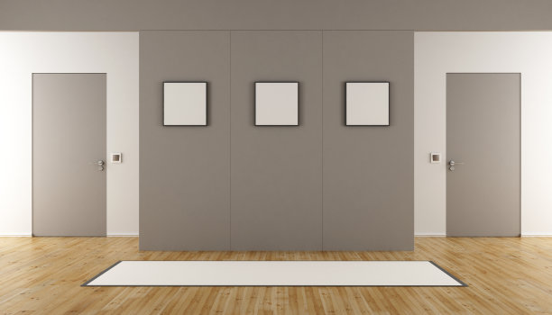 空荡荡的棕白相间的房间图片下载