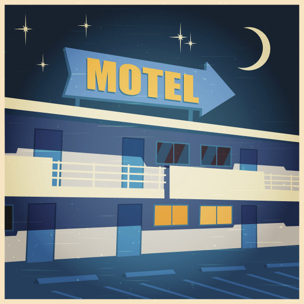 晚上的旅馆旧海报图片下载