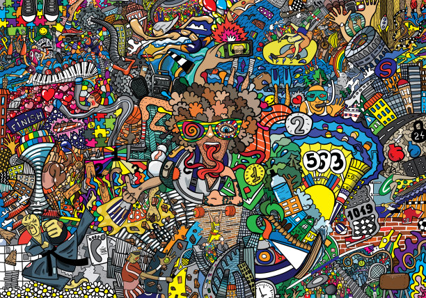 插图一个大的体育拼贴素材图片